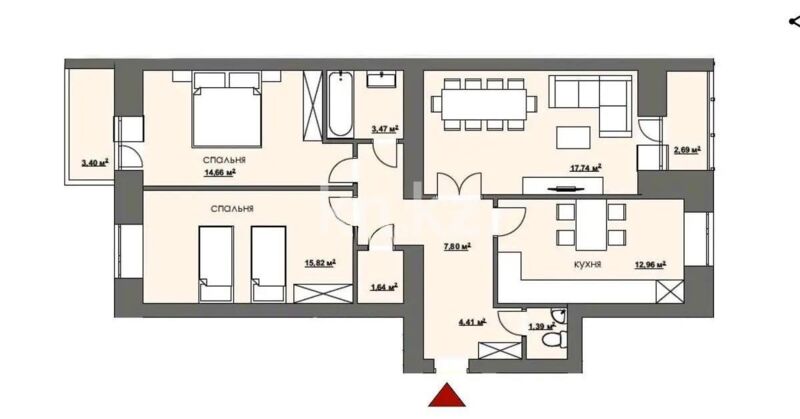 Продажа 3-комнатной квартиры, 85 м² - Продажа трехкомнатных квартир на Юго-Востоке Караганды - страница 21 фото 5 из 5