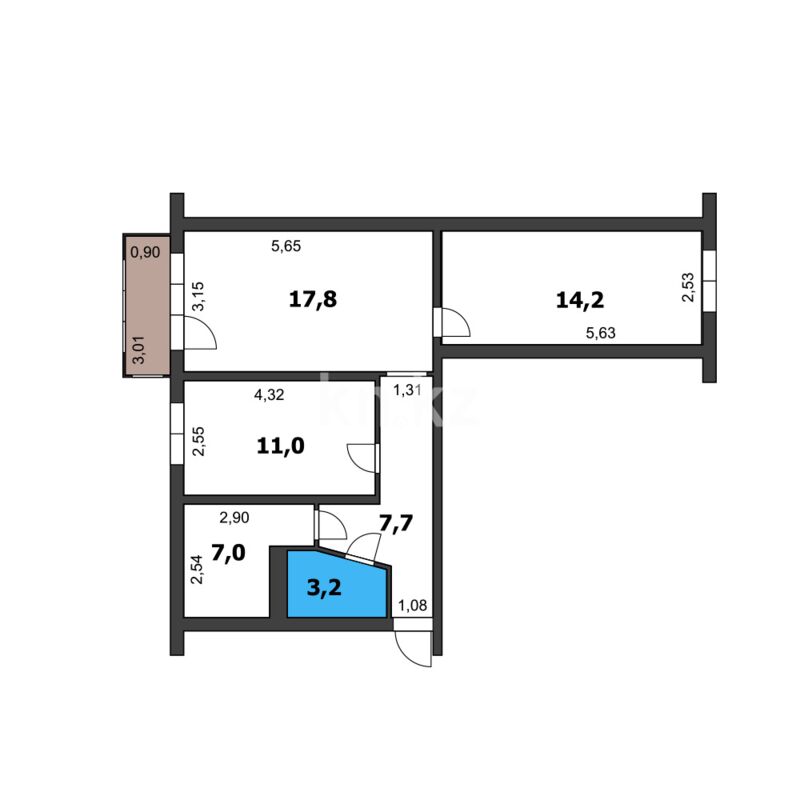 Продажа 3-комнатной квартиры, 61.7 м² - Продажа трехкомнатных квартир в панельном доме в Казахстане - страница 63 фото 7 из 18
