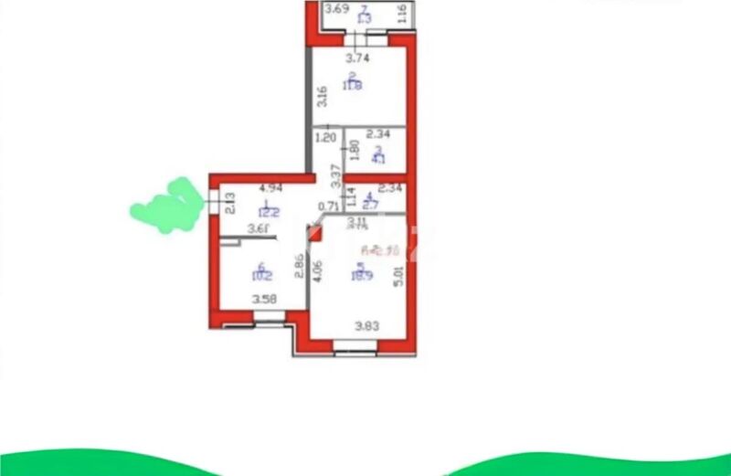 Продажа 2-комнатной квартиры, 61.2 м² - Продажа квартир в новостройках Астаны - страница 22 фото 1 из 1