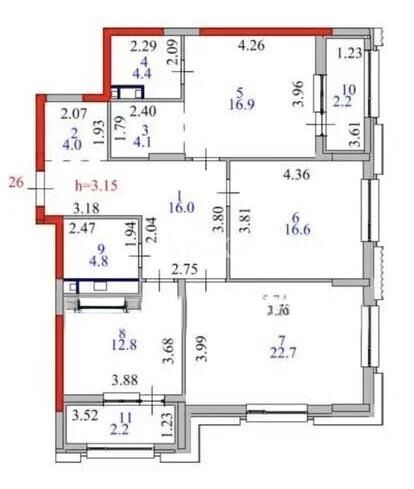 Продажа 3-комнатной квартиры, 106.7 м² - Продажа трехкомнатных квартир в кирпичном доме в Казахстане - страница 3 фото 1 из 1
