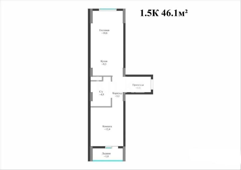 Продажа 2-комнатной квартиры, 46.1 м² - Продажа квартир от собственников в Астане - страница 8 фото 4 из 4