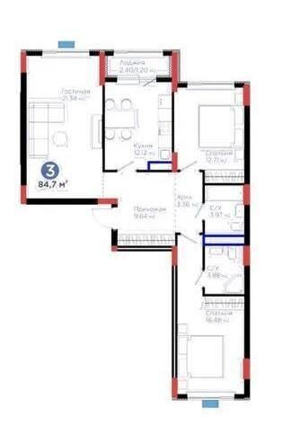 Продажа 3-комнатной квартиры, 85 м² - Продажа квартир в блочном доме в Астане - страница 154 фото 1 из 1