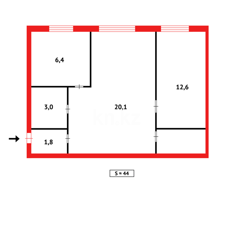 Продажа 2-комнатной квартиры, 46 м² - Недвижимость в Темиртау - страница 33 фото 7 из 7