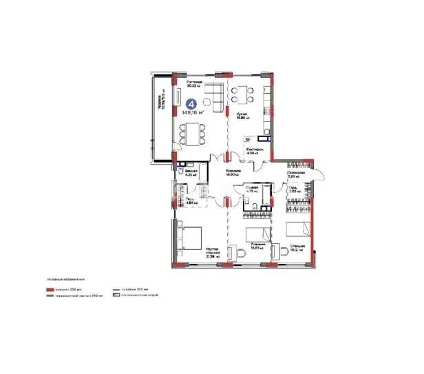 Продажа 4-комнатной квартиры, 149 м² - Продажа четырехкомнатных квартир от собственников в Казахстане - страница 2 фото 3 из 3