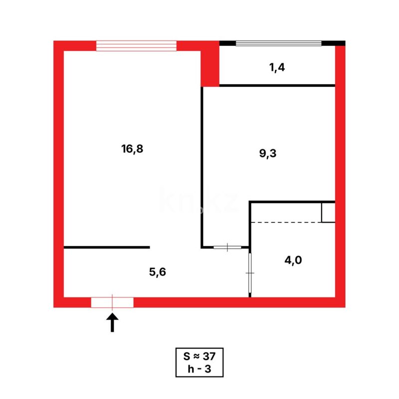 Продажа 1-комнатной квартиры, 37.1 м² - Продажа однокомнатных квартир в Астане - страница 49 фото 6 из 6