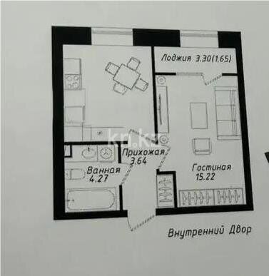 Продажа 1-комнатной квартиры, 38 м² - Продажа однокомнатных квартир от собственников в Казахстане - страница 5 фото 1 из 1