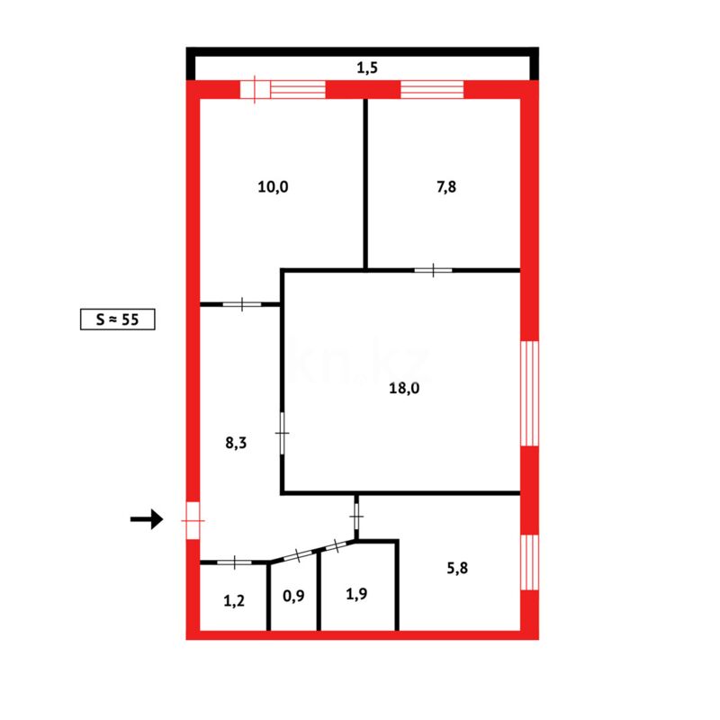 Продажа 3-комнатной квартиры, 54 м² - Продажа квартир в блочном доме в Казахстане - страница 199 фото 21 из 21