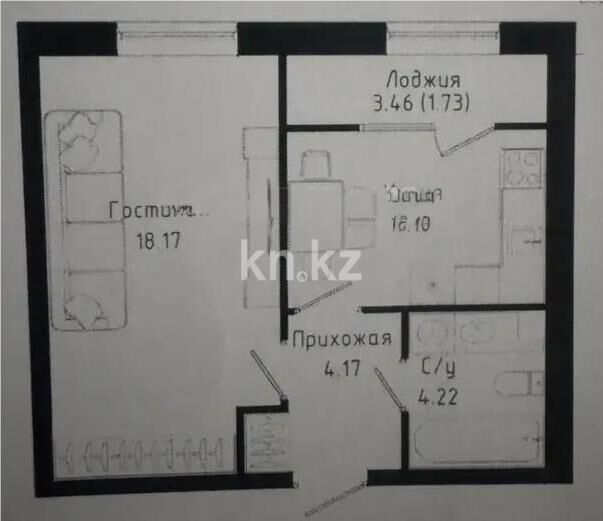Продажа 1-комнатной квартиры, 37.39 м² - Продажа однокомнатных квартир в р-не Сарайшык Астаны - страница 34 фото 1 из 1