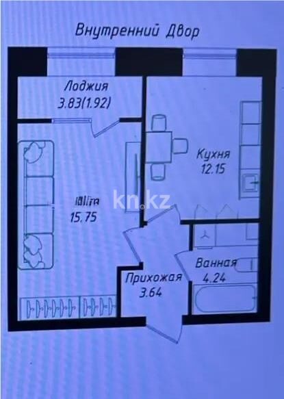 Продажа 2-комнатной квартиры, 38 м² - Продажа двухкомнатных квартир в р-не Нура Астаны - страница 48 фото 1 из 1