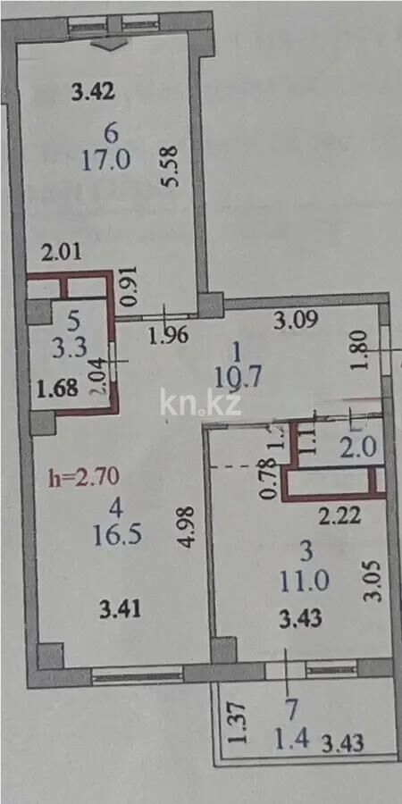 Продажа 2-комнатной квартиры, 61.9 м² - Продажа двухкомнатных квартир в р-не Есиль Астаны - страница 33 фото 4 из 4