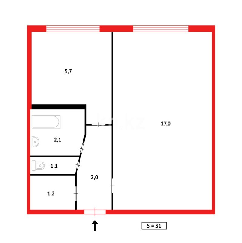 Продажа 1-комнатной квартиры, 31 м² - Продажа квартир в Караганде - страница 46 фото 6 из 6