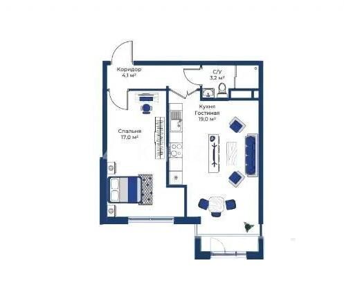 Продажа 2-комнатной квартиры, 43.4 м² - Продажа двухкомнатных квартир в Наурызбайском р-не Алматы - страница 17 фото 1 из 1