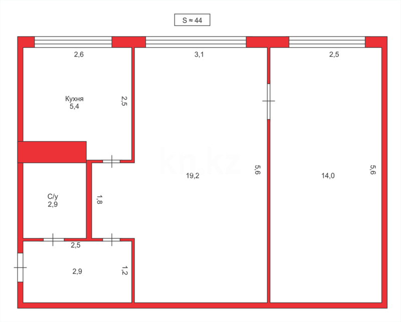 Продажа 2-комнатной квартиры, 44 м² - Продажа двухкомнатных квартир в Майкудуке Караганды - страница 12 фото 7 из 7