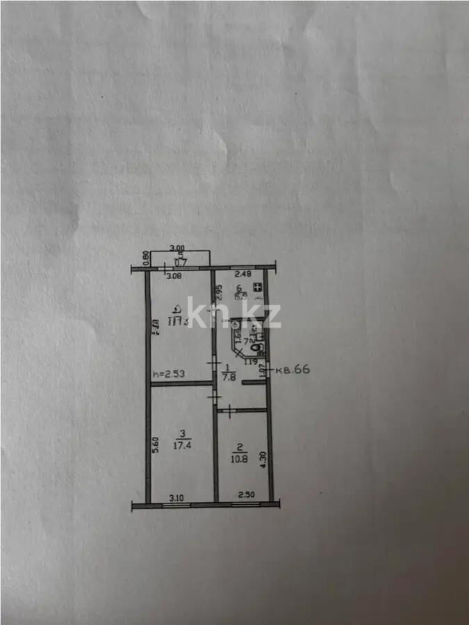 Продажа 3-комнатной квартиры, 62.9 м² - Продажа квартир в панельном доме в Алматы фото 7 из 7