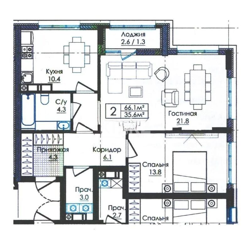 Продажа 2-комнатной квартиры, 67 м² - Продажа двухкомнатных квартир в р-не Алматы Астаны - страница 20 фото 1 из 1