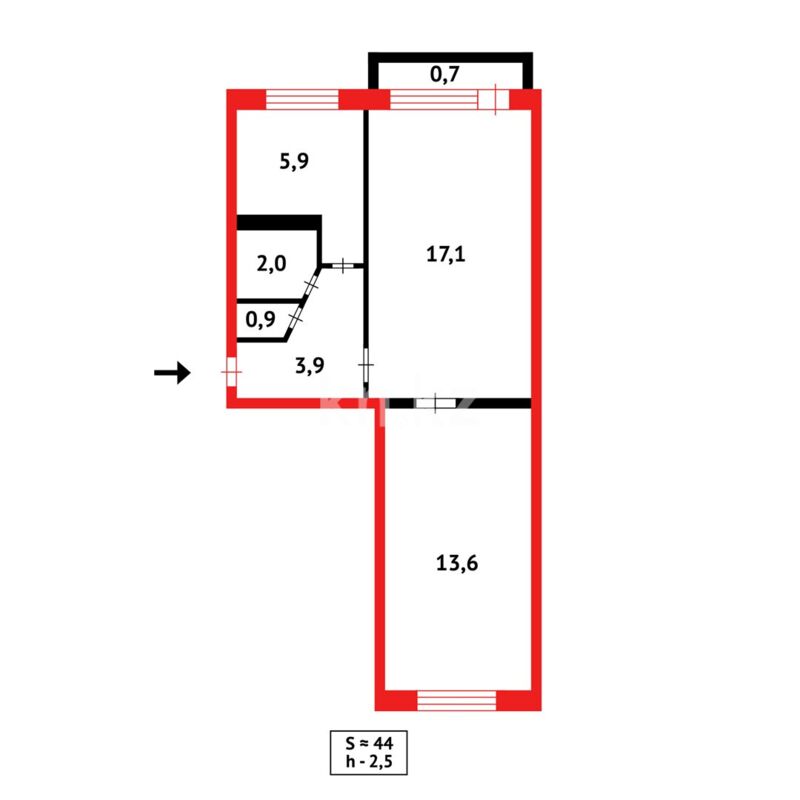 Продажа 2-комнатной квартиры, 45 м² - Продажа двухкомнатных квартир в Караганде - страница 15 фото 9 из 9