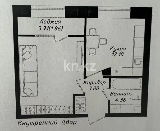 Продажа 1-комнатной квартиры, 39.46 м² - Продажа однокомнатных квартир в р-не Нура Астаны - страница 17 фото 1 из 1