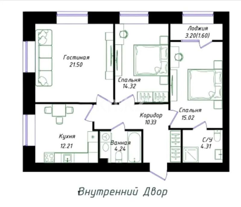 Продажа 3-комнатной квартиры, 85 м² - Продажа квартир в Казахстане - страница 252 фото 1 из 1