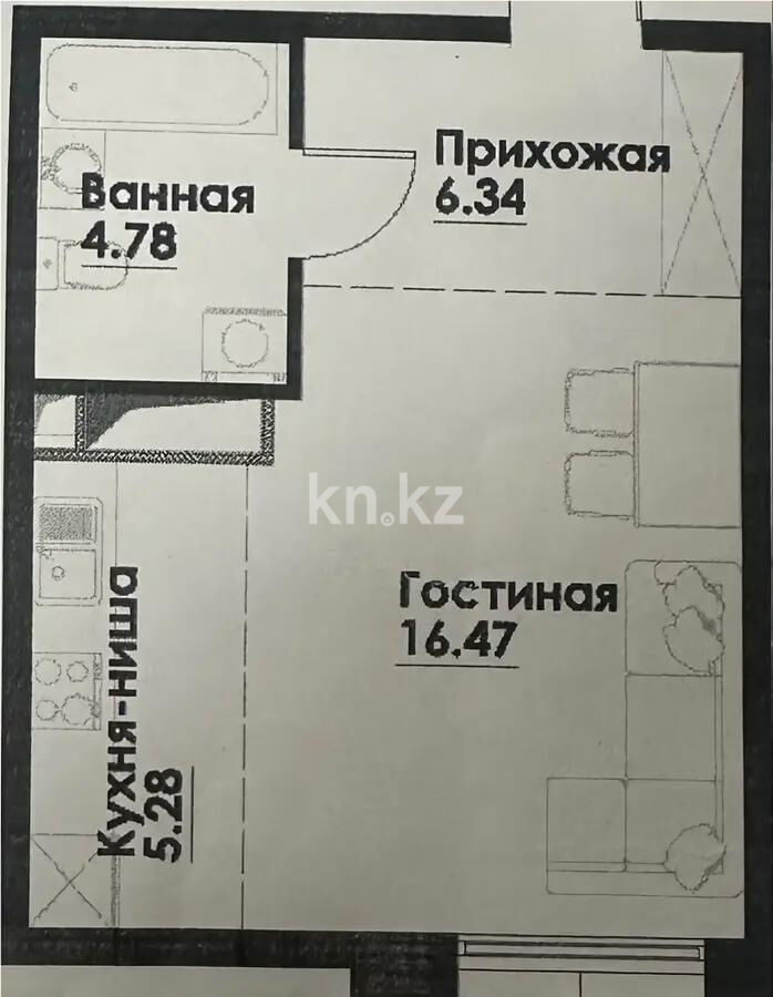 Продажа 1-комнатной квартиры, 33 м² - Продажа однокомнатных квартир в Алатауском р-не Алматы - страница 4 фото 1 из 1