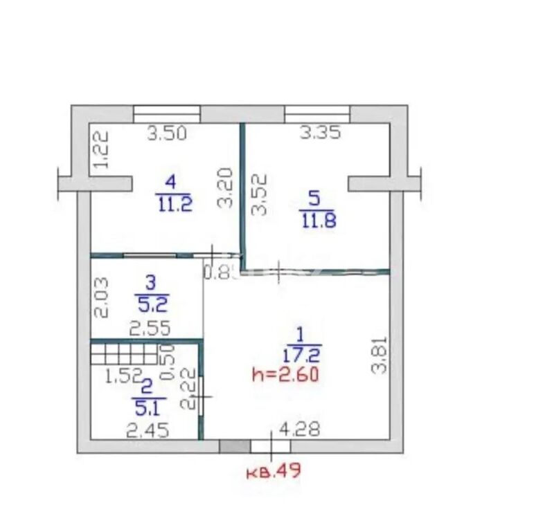 Продажа 3-комнатной квартиры, 50.5 м² - Продажа квартир в новостройках Алматы без посредников фото 6 из 6