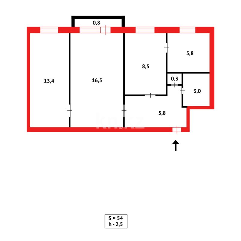 Продажа 3-комнатной квартиры, 64 м² - Продажа трехкомнатных квартир в Темиртау - страница 4 фото 8 из 8