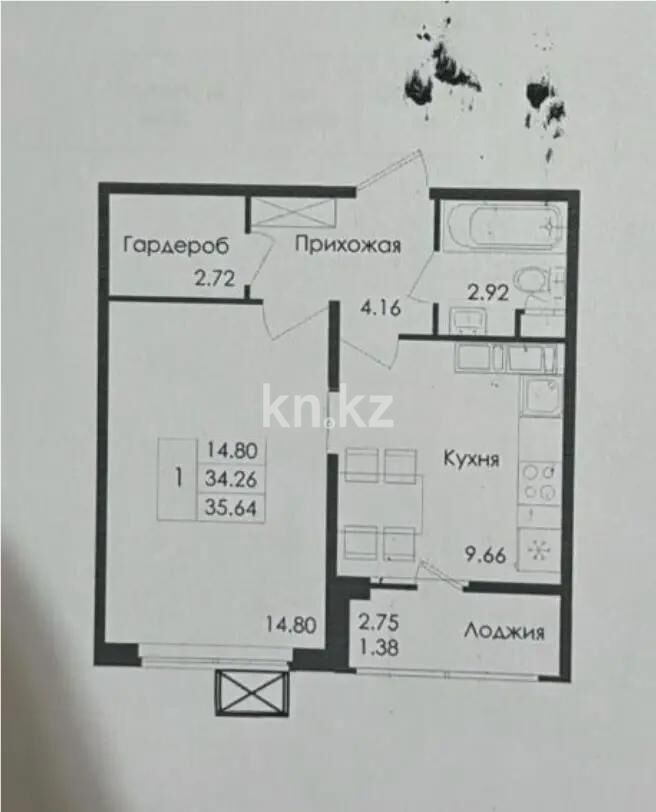 Продажа 1-комнатной квартиры, 35.64 м² - Продажа однокомнатных квартир в р-не Есиль Астаны - страница 19 фото 1 из 1