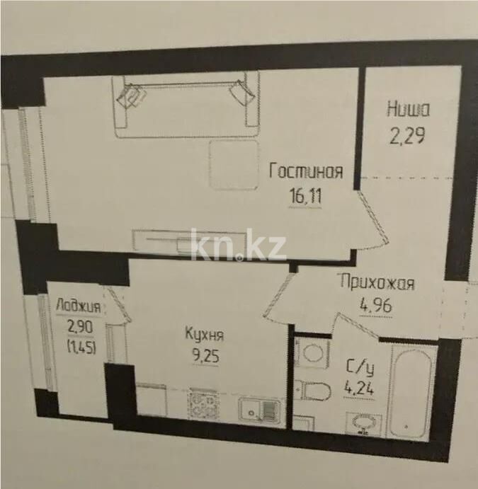 Продажа 1-комнатной квартиры, 38 м² - Продажа однокомнатных квартир в р-не Нура Астаны - страница 27 фото 1 из 1