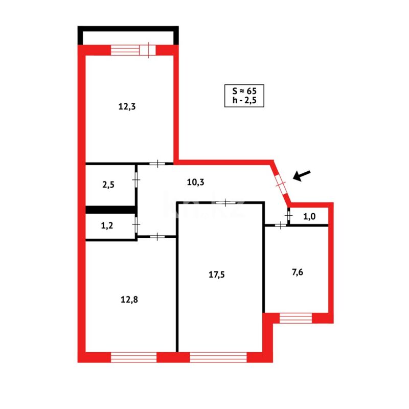 Продажа 3-комнатной квартиры, 65 м² - Продажа трехкомнатных квартир в Майкудуке Караганды - страница 4 фото 7 из 7