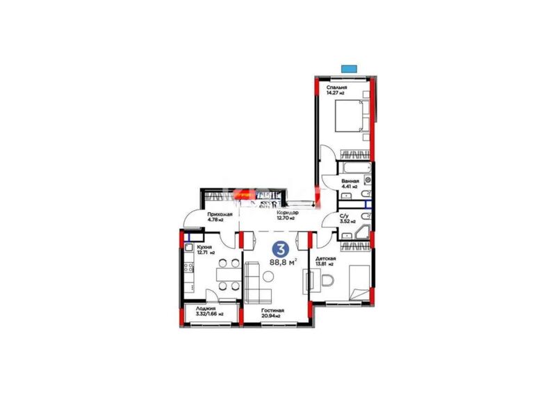 Продажа 3-комнатной квартиры, 88.8 м² - Продажа квартир в новостройках Астаны - страница 6 фото 1 из 1