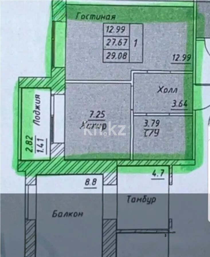 Продажа 1-комнатной квартиры, 30 м² - Продажа однокомнатных квартир в Казахстане - страница 41 фото 1 из 1