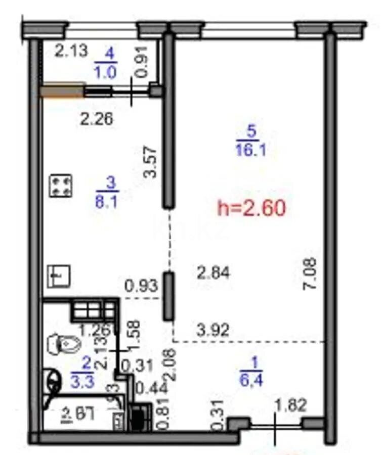 Продажа 1-комнатной квартиры, 35 м² - Продажа  однокомнатных квартир в новостройках Алматы - страница 6 фото 3 из 3