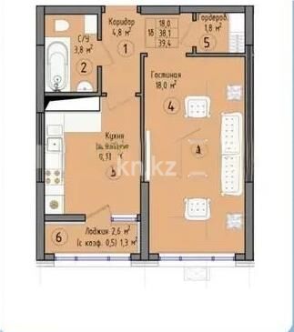 Продажа 1-комнатной квартиры, 35.7 м² - Продажа однокомнатных квартир от собственников в Казахстане - страница 23 фото 1 из 1