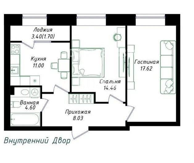 Продажа 2-комнатной квартиры, 57.41 м² - Продажа двухкомнатных квартир в р-не Нура Астаны - страница 53 фото 1 из 1