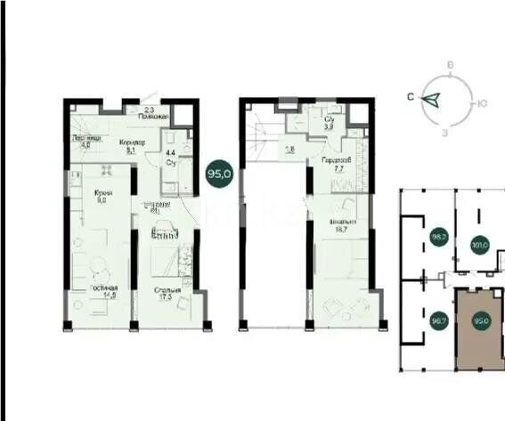 Продажа 3-комнатной квартиры, 95 м² - Недвижимость в Алматы - страница 9 фото 1 из 1
