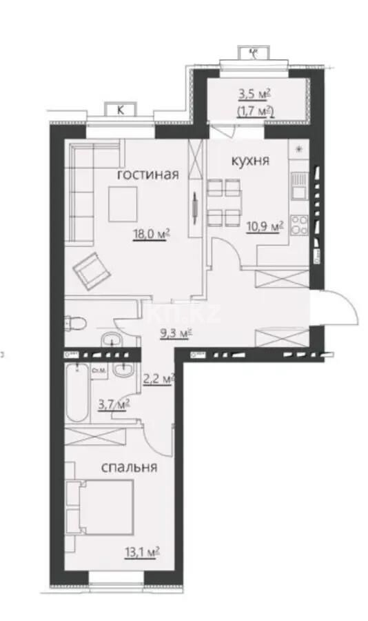 Продажа 2-комнатной квартиры, 64 м² - Продажа двухкомнатных квартир в кирпичном доме в Караганде - страница 29 фото 1 из 1