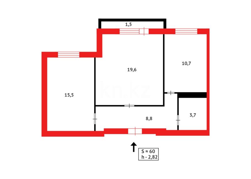 Продажа 2-комнатной квартиры, 60 м² - Продажа квартир в Казахстане - страница 9 фото 19 из 19
