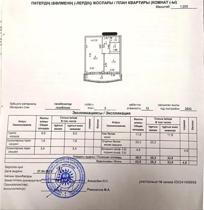 Продажа 1-комнатной квартиры, 52 м² - Продажа однокомнатных квартир от собственников в Казахстане - страница 5 фото 1 из 1
