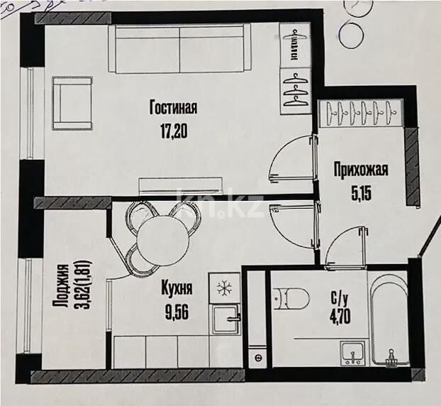 Продажа 1-комнатной квартиры, 38.5 м² - Продажа однокомнатных квартир в р-не Есиль Астаны - страница 30 фото 3 из 3