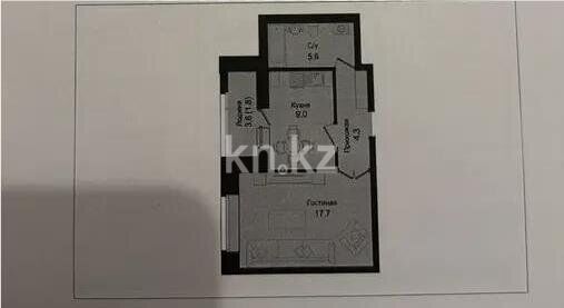 Продажа 1-комнатной квартиры, 38.4 м² - Продажа  однокомнатных квартир в новостройках Астаны - страница 5 фото 1 из 1