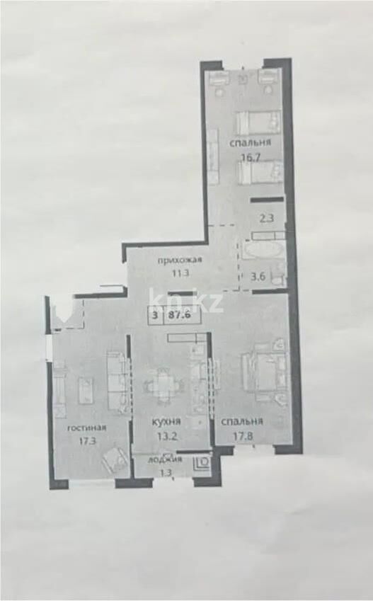 Продажа 3-комнатной квартиры, 87.6 м² - Продажа трехкомнатных квартир в Медеуском р-не Алматы - страница 11 фото 4 из 4