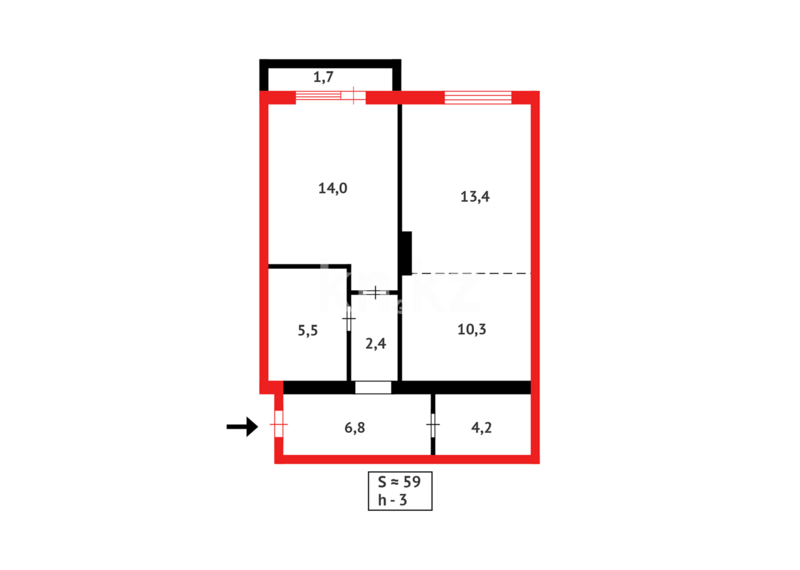Продажа 3-комнатной квартиры, 58 м² - Продажа трехкомнатных квартир в Караганде - страница 46 фото 21 из 21