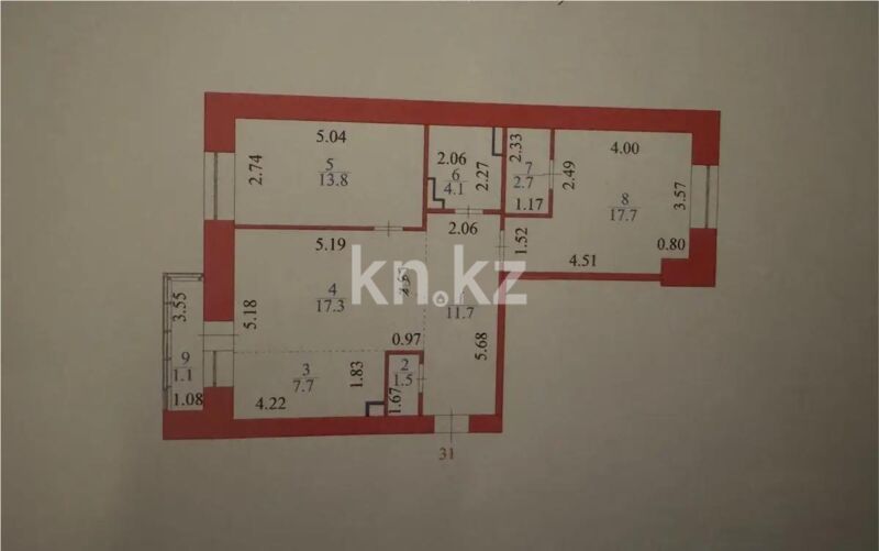 Продажа 3-комнатной квартиры, 77.2 м² - Продажа квартир в кирпичном доме в Астане - страница 203 фото 8 из 8