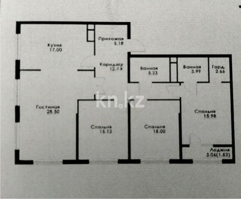 Продажа 4-комнатной квартиры, 125 м² - Продажа квартир в монолитно-каркасном доме в Казахстане фото 1 из 1