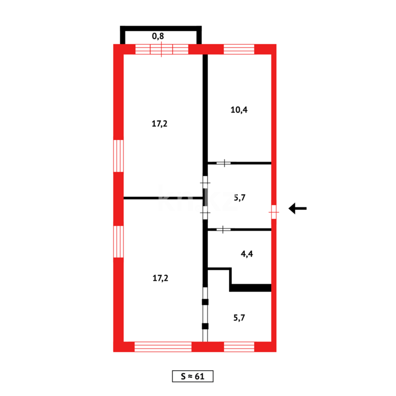 Продажа 3-комнатной квартиры, 61 м² - Продажа трехкомнатных квартир в Темиртау - страница 14 фото 10 из 10