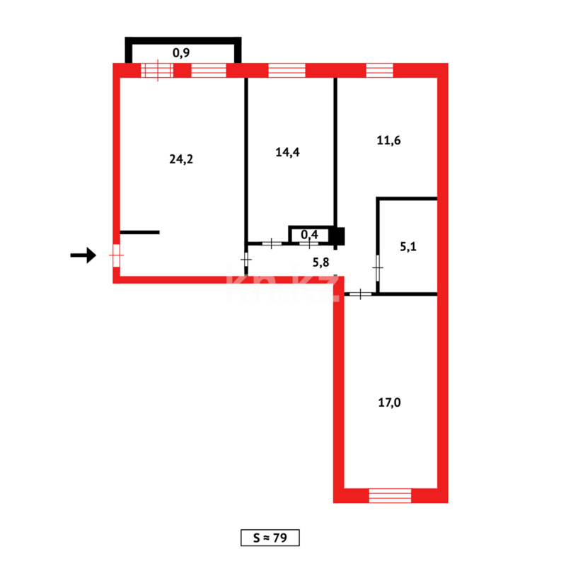 Продажа 3-комнатной квартиры, 79 м² - Продажа трехкомнатных квартир в Темиртау - страница 14 фото 18 из 18