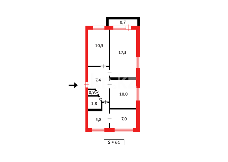 Продажа 3-комнатной квартиры, 61 м² - Продажа трехкомнатных квартир в Караганде - страница 50 фото 12 из 12