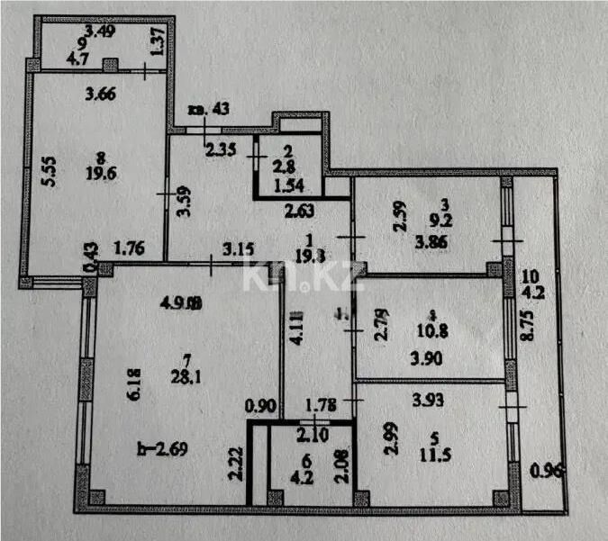 Продажа 4-комнатной квартиры, 115 м² - Продажа четырехкомнатных квартир в блочном доме в Казахстане - страница 8 фото 1 из 1