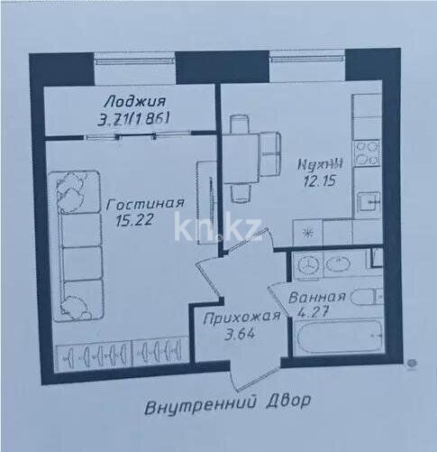 Продажа 1-комнатной квартиры, 37 м² - Продажа однокомнатных квартир в Астане - страница 4 фото 2 из 2