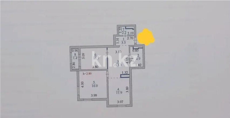 Продажа 3-комнатной квартиры, 65 м² - Продажа квартир в монолитном доме в Астане - страница 11 фото 1 из 1