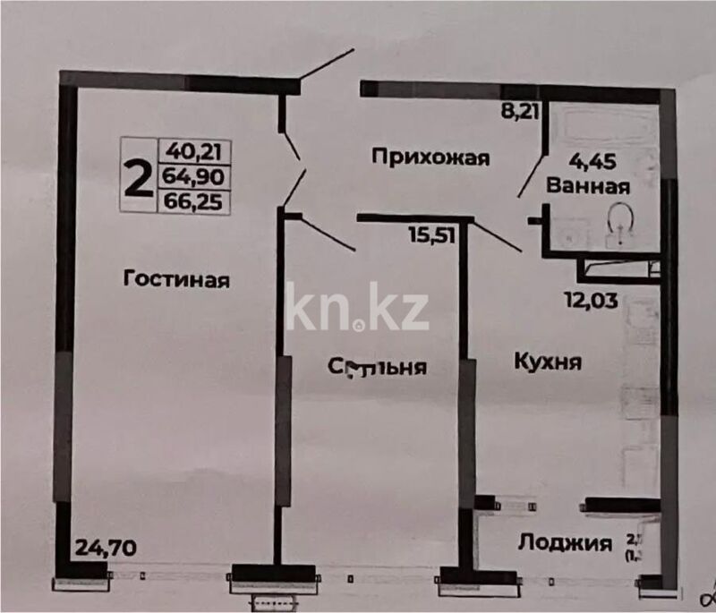 Продажа 2-комнатной квартиры, 66.25 м² - Продажа квартир от собственников в Астане - страница 11 фото 4 из 4